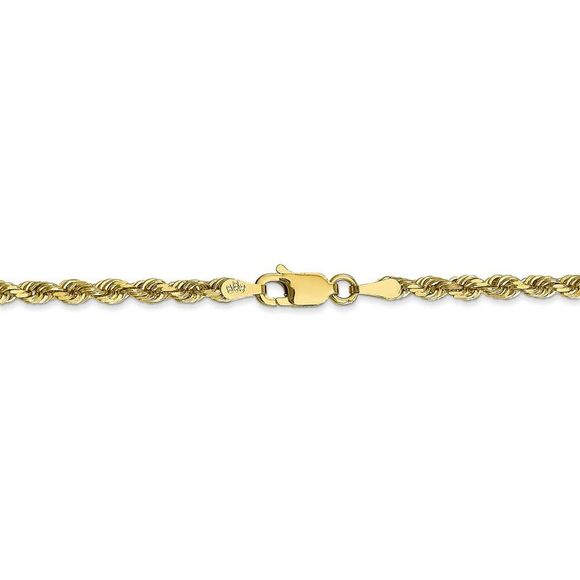 3mm 10k Yellow Gold D/C Quadruple Rope Chain Necklace, 22 Inch - Picture 4 of 8